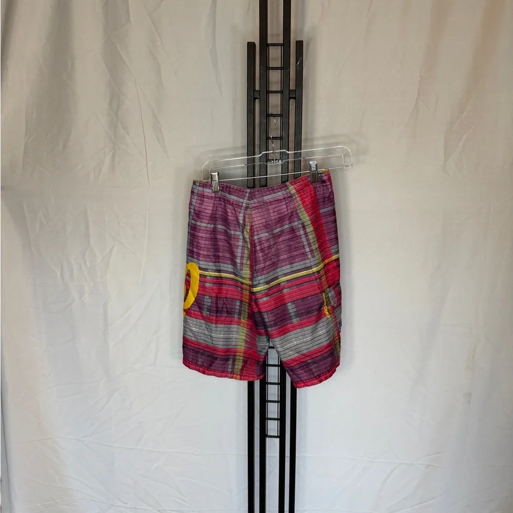 Nike Kids Red and Yellow‎ Plaid Swim Trunks